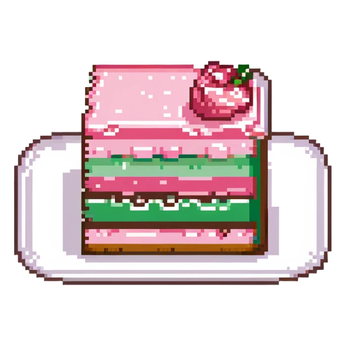 slice of cake with pink frosting sticker