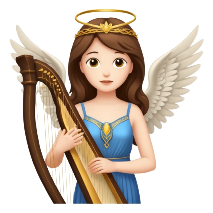 Muse of inspiration with wings and a harp in her hand sticker