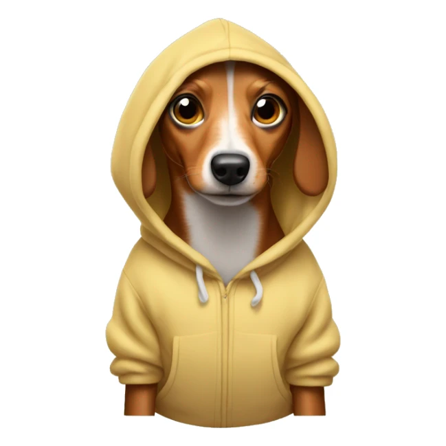 Weenie dog wearing a hoodie sticker