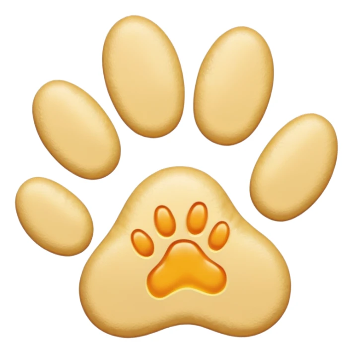 a very light pale pastel orangey yellow pawprint sticker