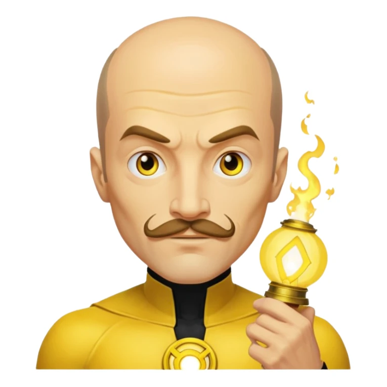 dc sinestro yellow lantern with mustache and balding head sticker