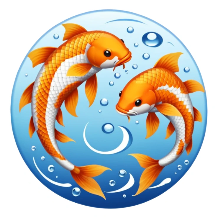 Koi fish in the pose of the yin and yang sticker