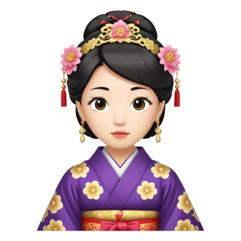 Japanese Princess with kimono in ceremonial robe sticker