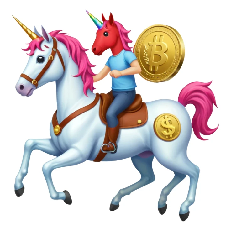 red horse agressive running unicorn money on the saddle text “ZGI” sticker