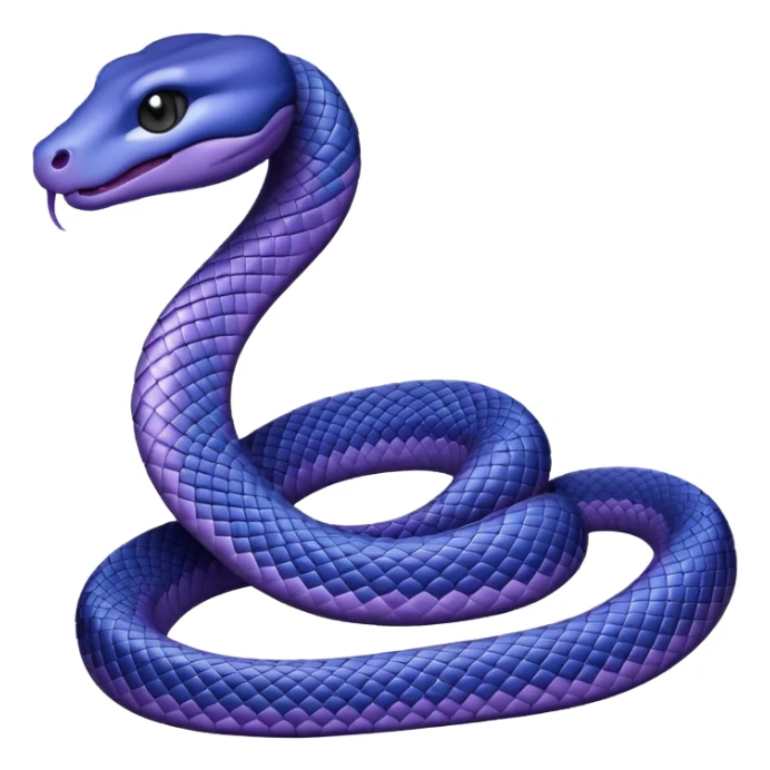 a snake emoji in a dark blue to dark purple gradient sticker