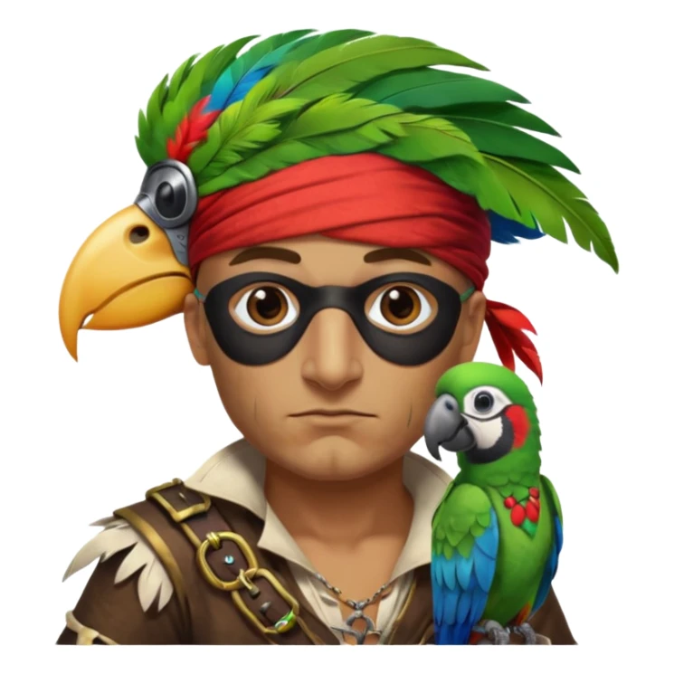 pirate and parrot sticker