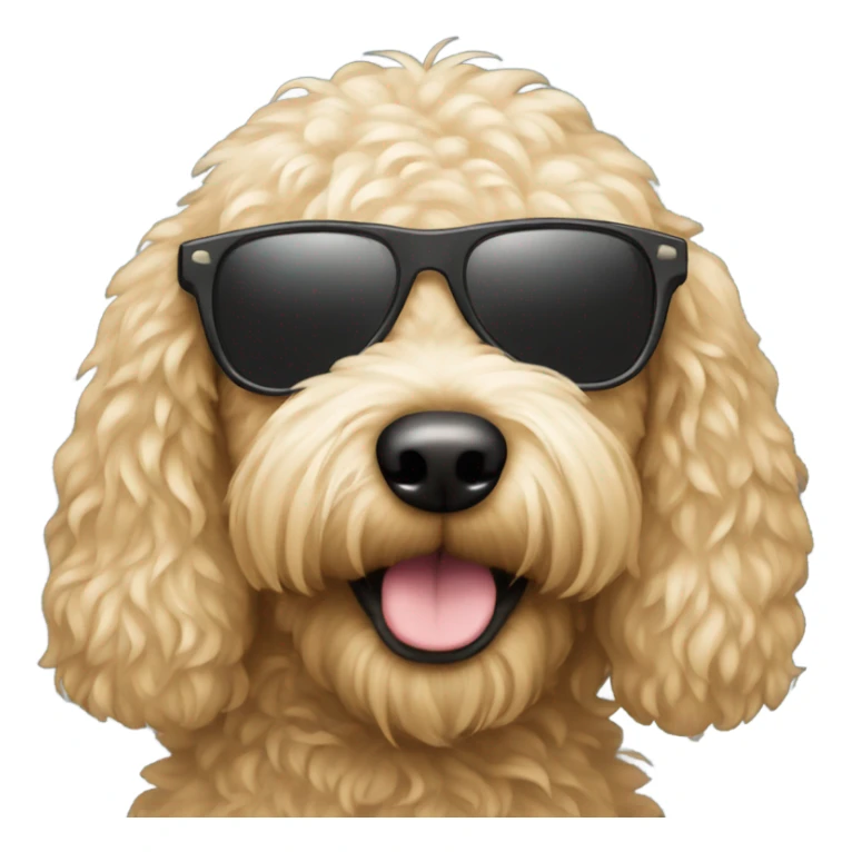 Female golden doodle with sunglasses  sticker