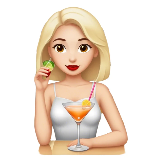 girl enjoying a cocktail bar broken record sticker