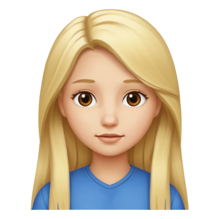girl with long length blonde hair, just head sticker