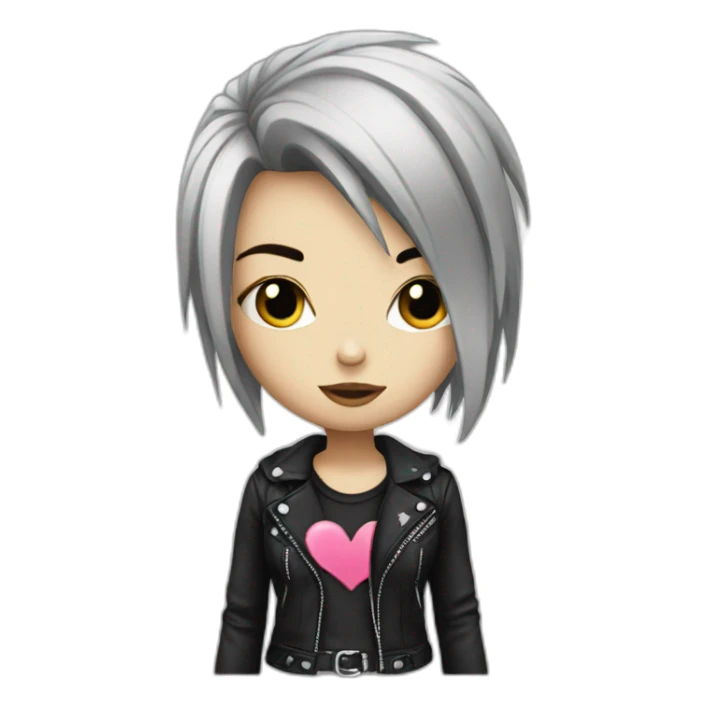 emo girl with love in punk sticker