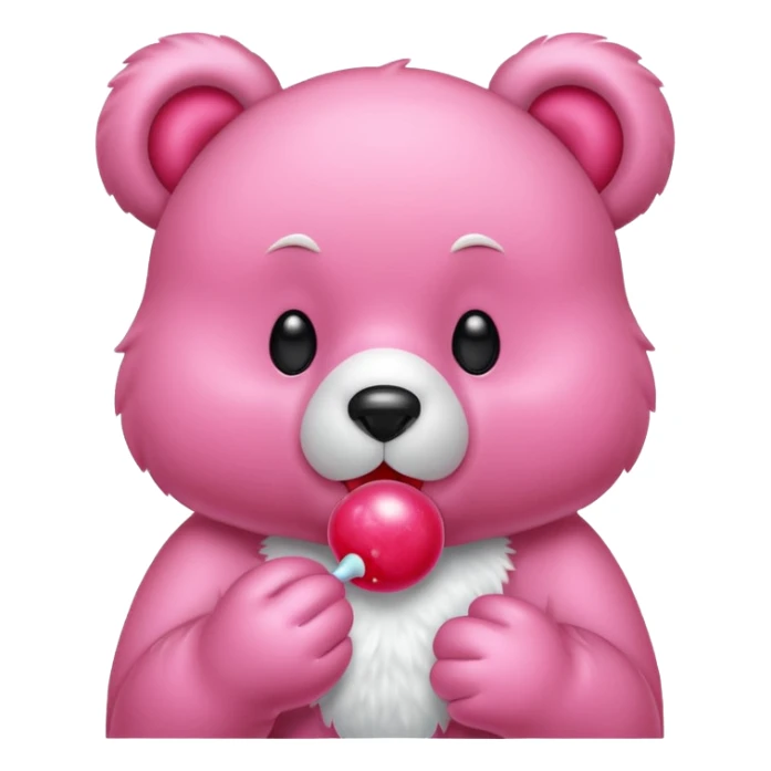 Gloomybear red bubblegum in mouth sticker