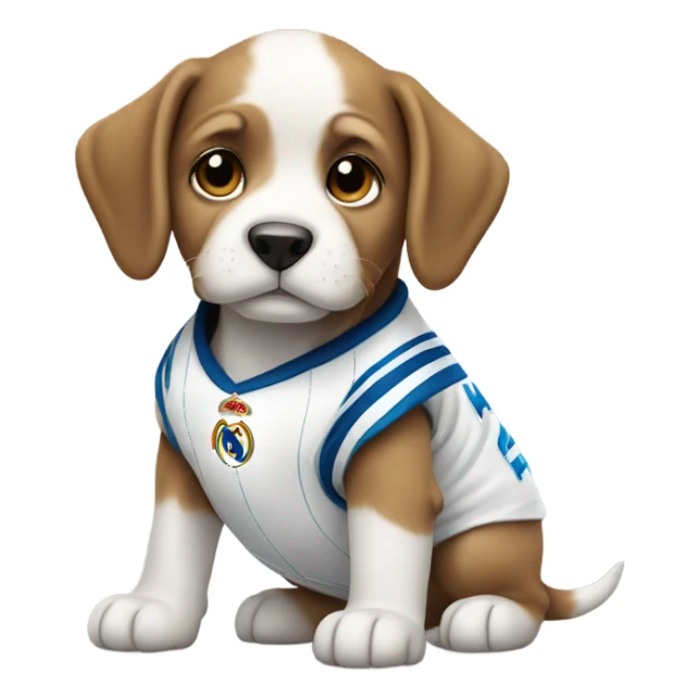 Dog puppy in Real Madrid jersey  sticker