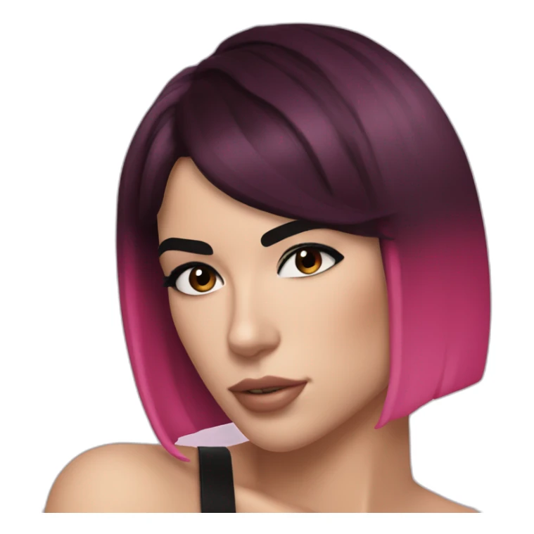 Dua Lipa whit cherry color hair sticker