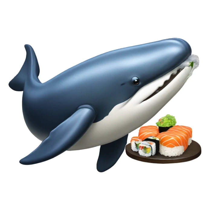 humpback whale at a sushi buff sticker
