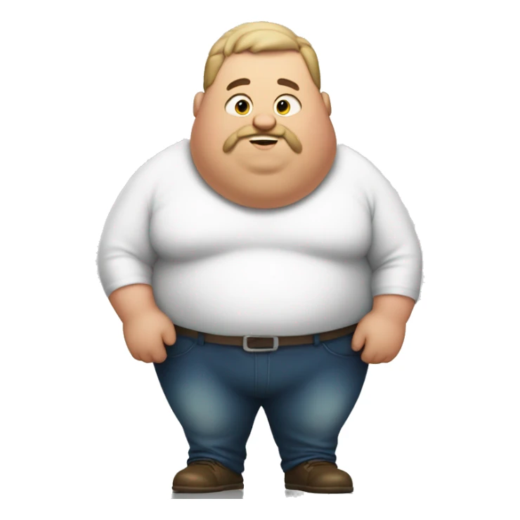 Super fat man with food  sticker