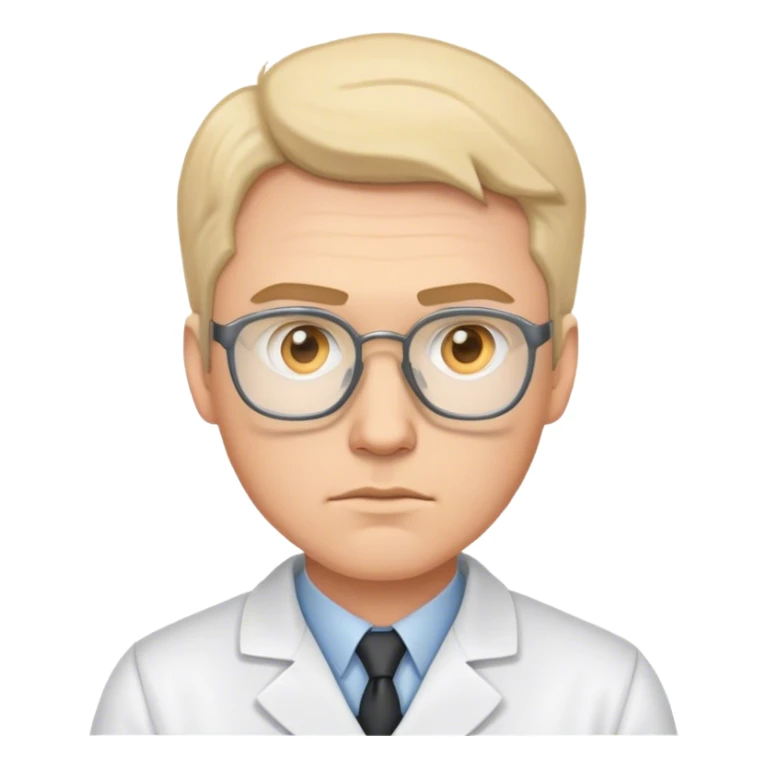 white man scientist photorealistic serious sticker