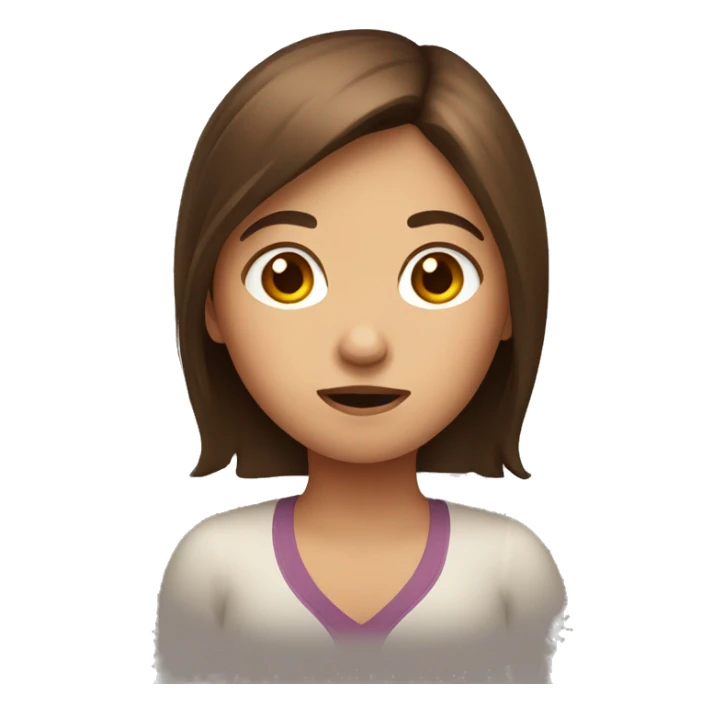 Brown hair girl shrugging  sticker