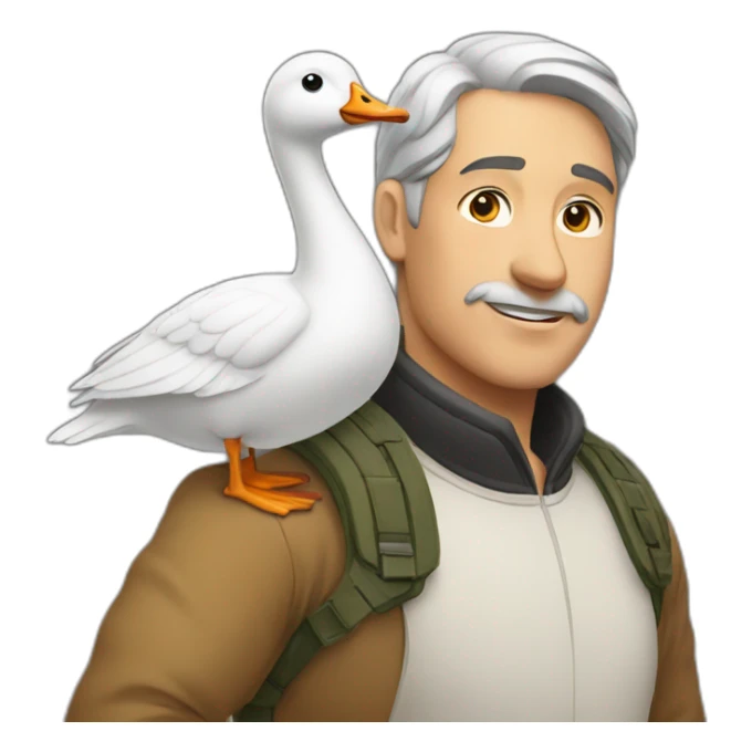 man stay together with goose  sticker