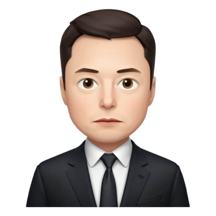 make me elon musk serious face dark hair  sticker