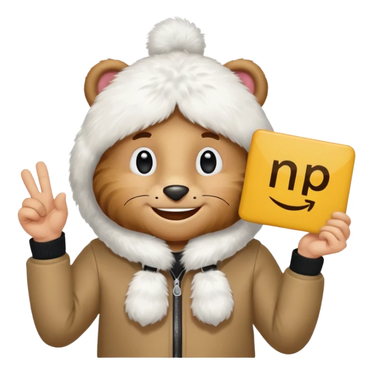 Spud McKenzie holding a sign that says "NP" sticker