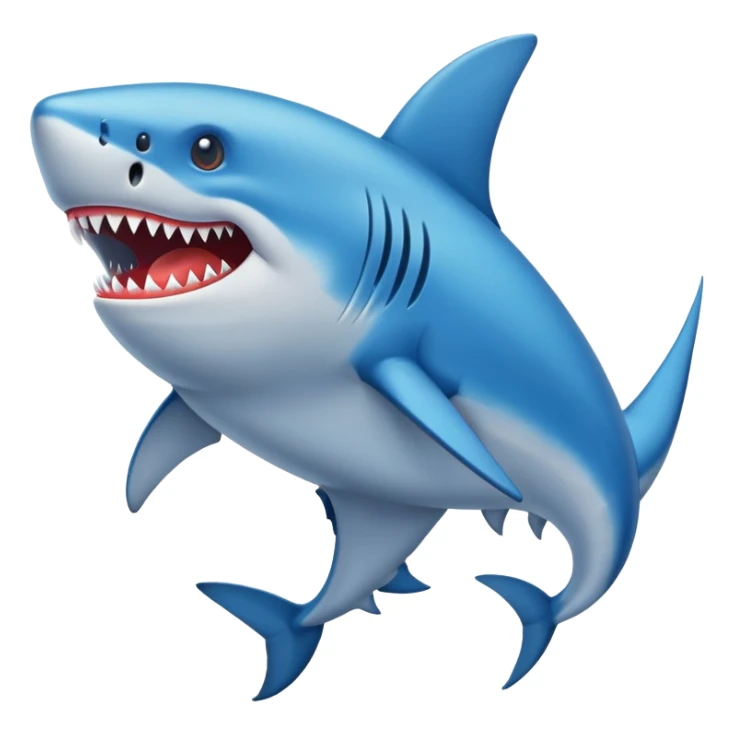 Un tiburon con zapatos azules sticker