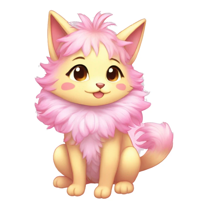 Anthro Shiny Pastel Glitter Sparkle Stars Pink Gradient Anime Chibi Fakémon Fur Sona sticker