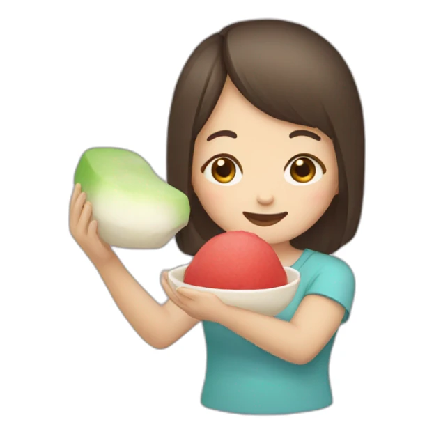 girl eat mochi sticker