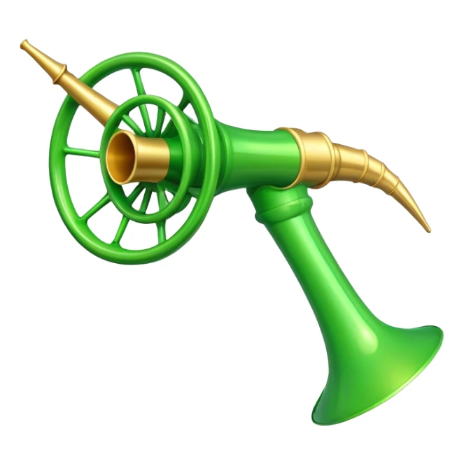 green toy circle horn instrument  sticker