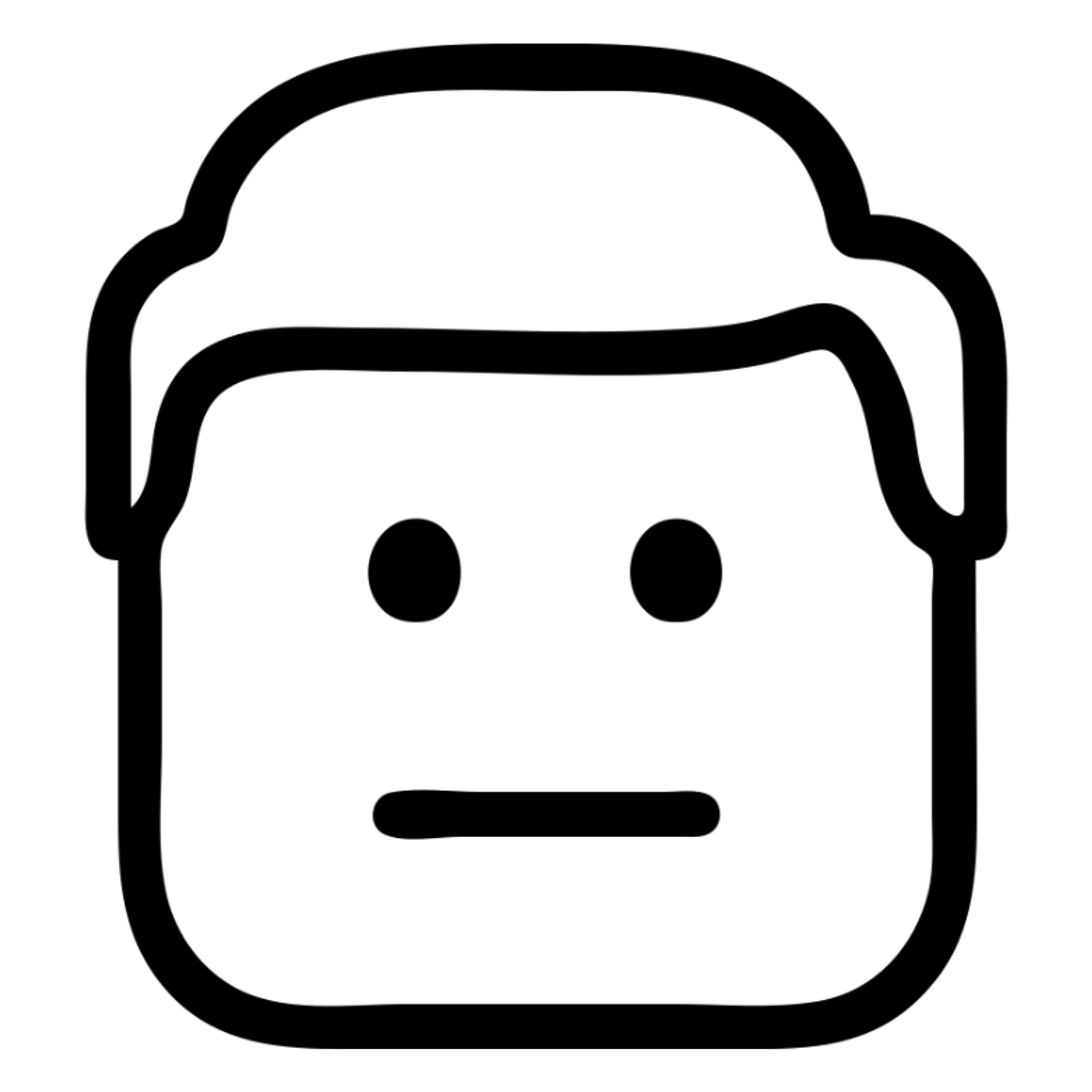 Roblox man face, simple, iconic, neutral expression, minimal details, blocky style sticker