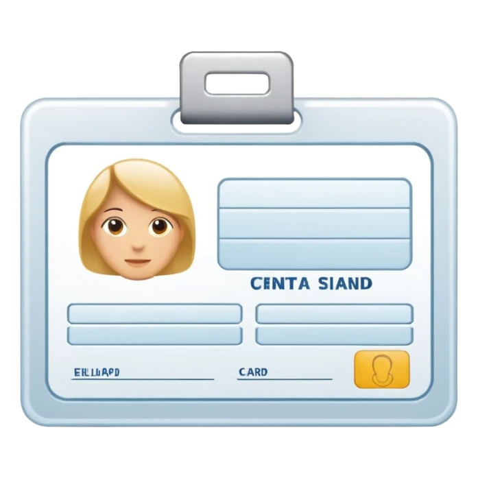 identification card icon for a business entity, generic card layout, placeholder lines instead of text, no country-specific details sticker