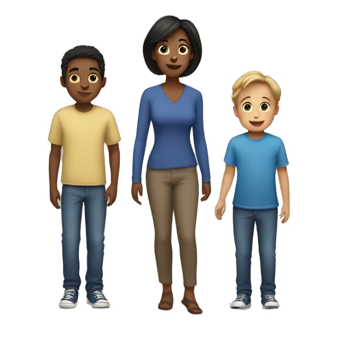 Mom and 3 boys sticker