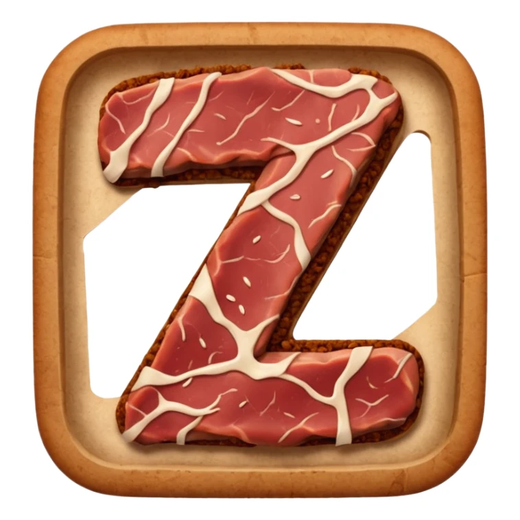 number 7 made of meat sticker