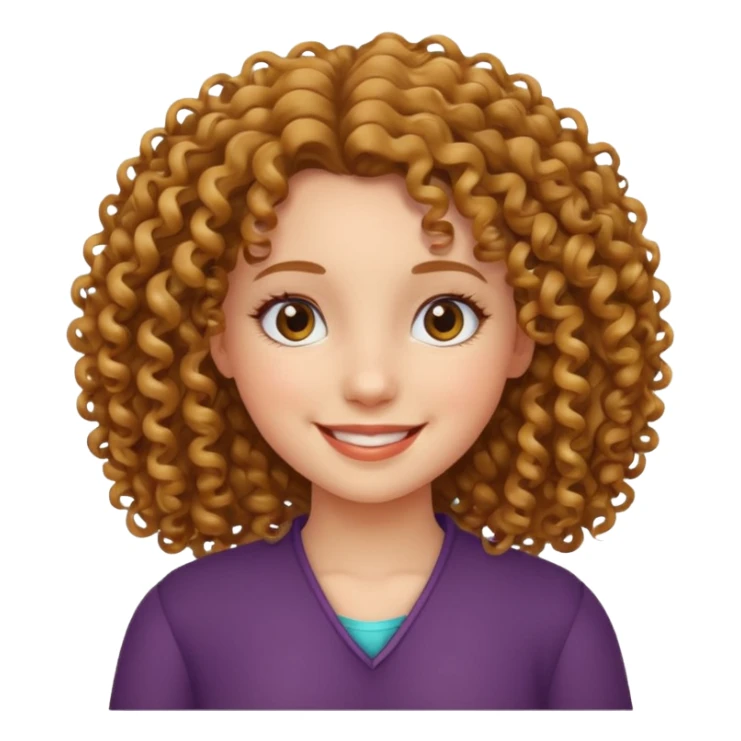 girl with curly hair sticker