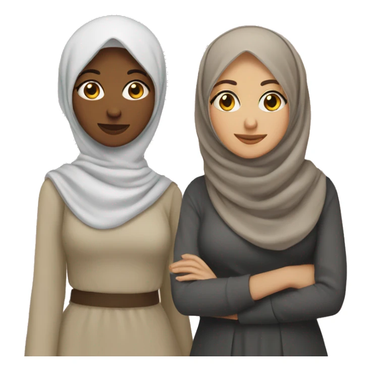 Non hijabi with her hijabi friend    sticker