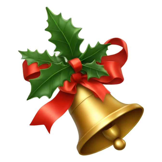 2 christmas bell with red ribbon sticker