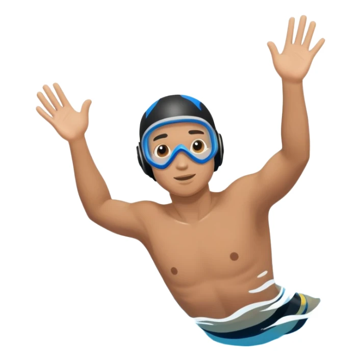 determined pool diver dives into a pool of confidence blue water  sticker