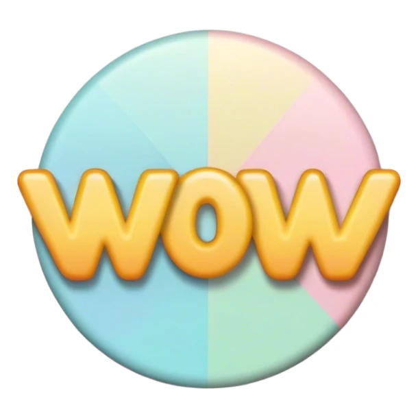 pastel sign say "wow" sticker