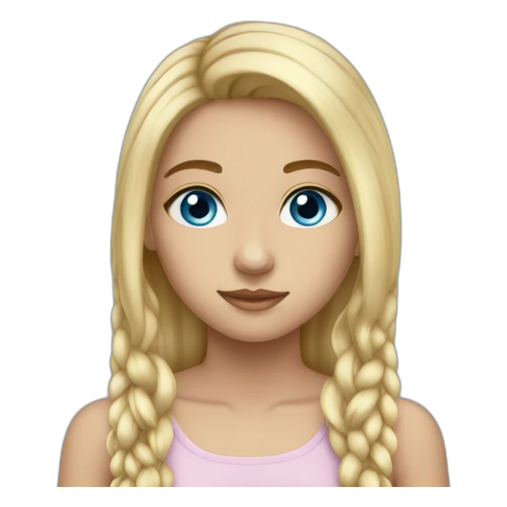 Girl-blue - eyes- long - hair - br sticker