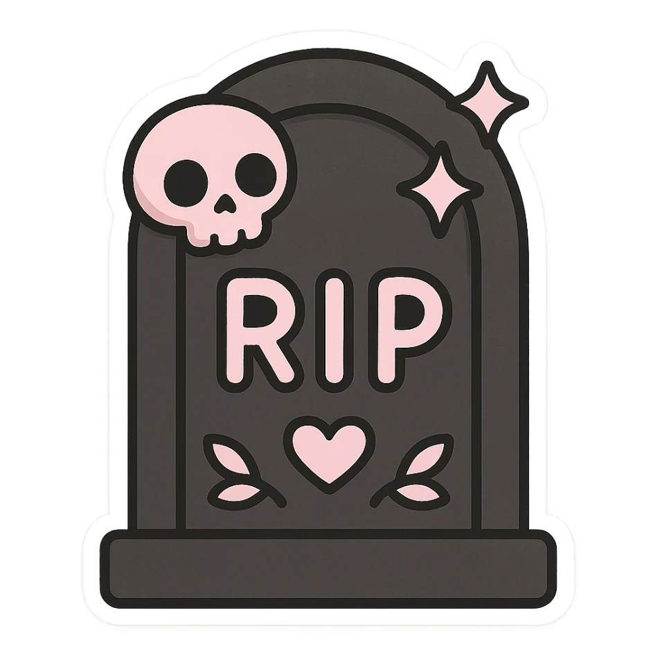 pastel goth black object sticker