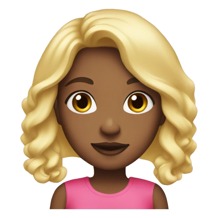 A girl do make up with pink clothes blond hair  sticker