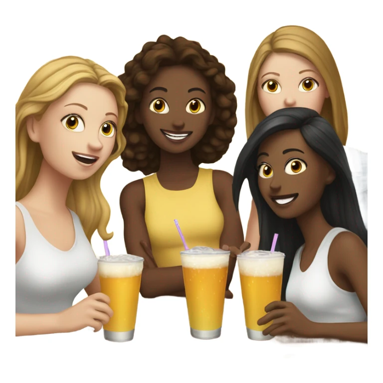 Group of 6 white  girls drinking  sticker