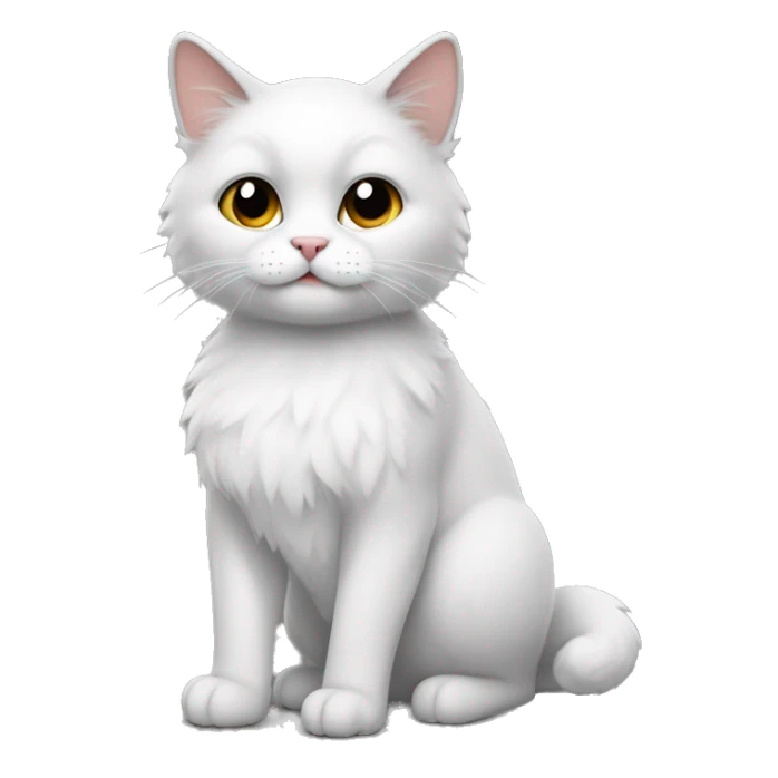 A cat with gray-white fur, white fur on the chest, chin and paws sticker