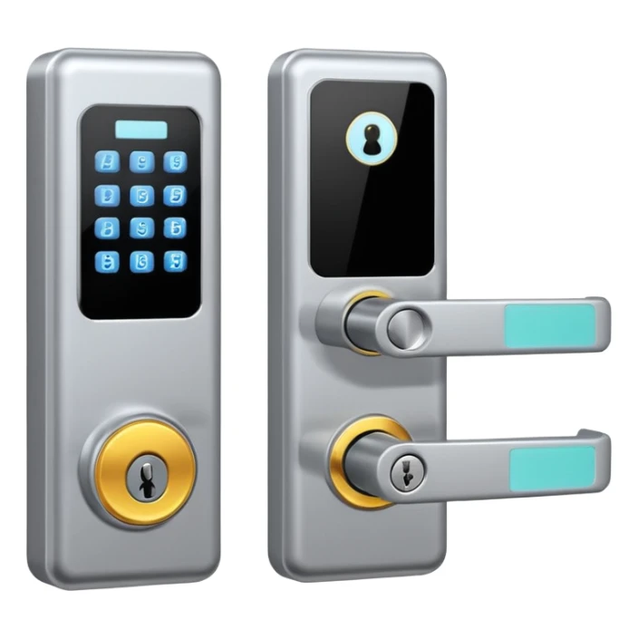 Electronic Door Lock System with card insert only screen no key hole sticker