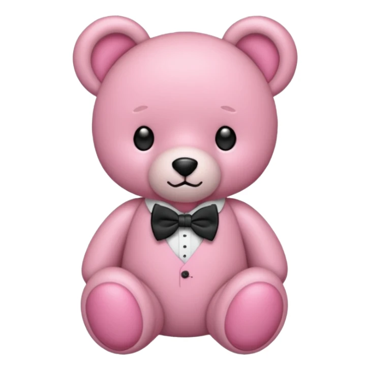 Osito rosa con moño en el cuello sticker