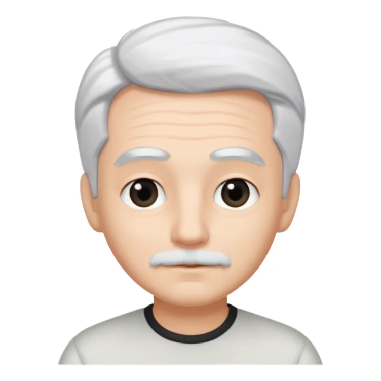 pure white hair, cute mature Boy, black eyebrows sticker
