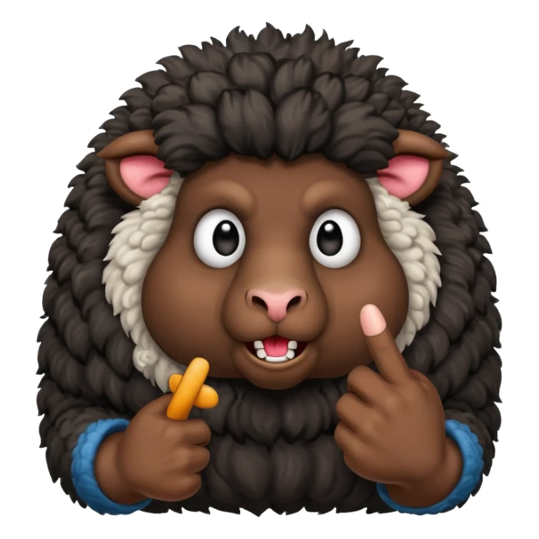 angery black sheep showing the middle finger sticker