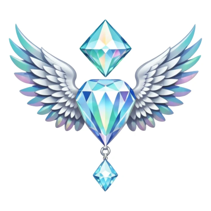 holy diamond emblem with white wings and diamond in the middle sticker