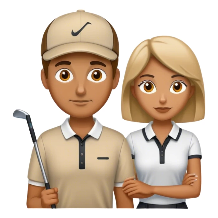 Golf people , female reader and male sticker