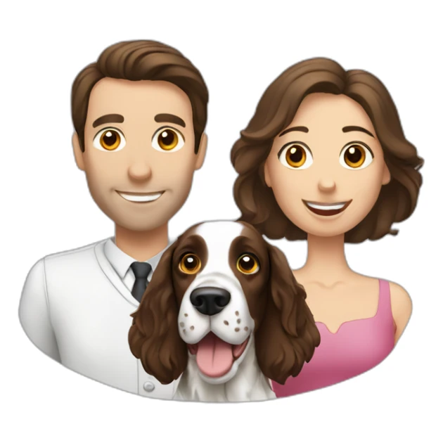 Springer spaniel with man and woman sticker