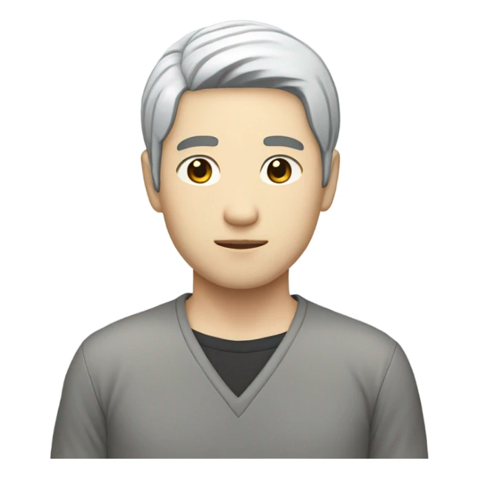 man from japan, white skin, black hair, casual shirt sticker